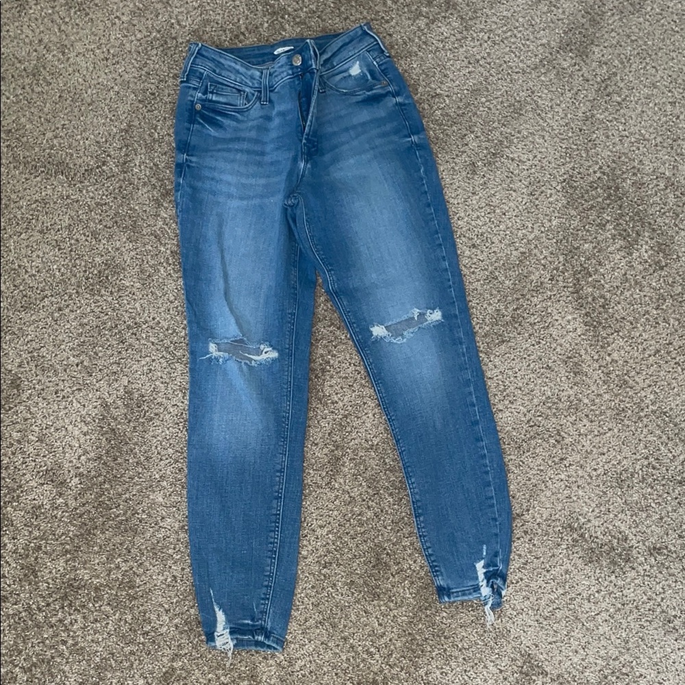 Women's Blue Distressed Jeans